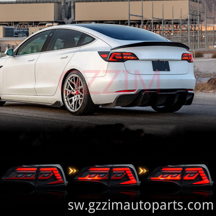 Vifaa vya Gari Sehemu za gari ABS Plastiki Iliyorekebishwa LED LEAL Tail Taa Fortesla Model 3 Model Y 2017-2022